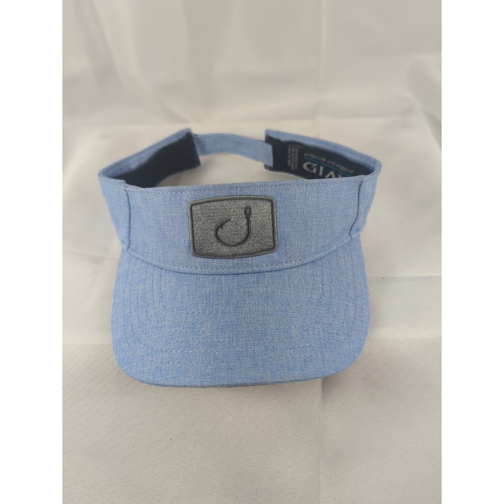 AVID Visor Hat Blue One Size Fish Hook Embroidered Unisex